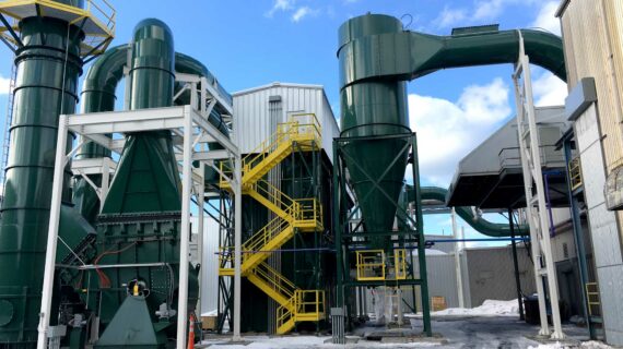 CAMCORP green painted pulse jet and cyclone dust collector